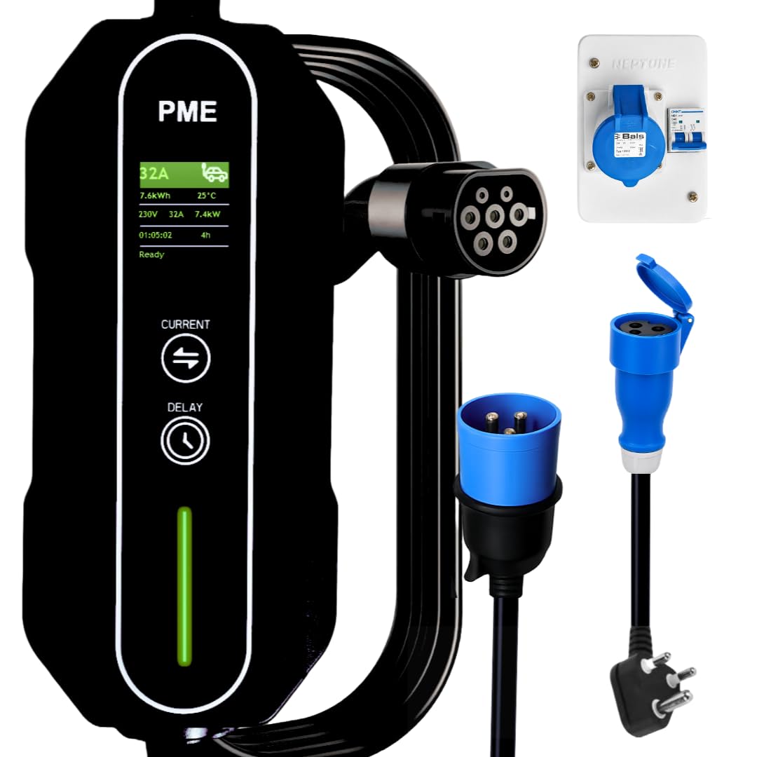 PME 7.2kW Portable EV Charger | 32A (1 Phase) | IP67 | Long 6m Cable | Adjustable Current | RCD + 6mA DC Protection | 5 Year Warranty | Includes Jumper Cable, MCB Box | HyperCharge-image-11