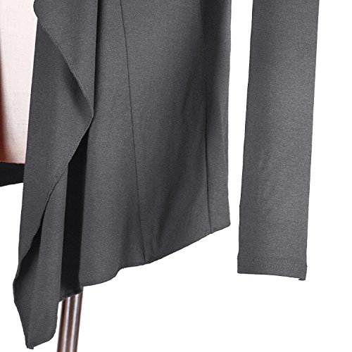 Image of Urban CoCo Women's Drape Front Open Cardigan Long Sleeve Irregular Hem