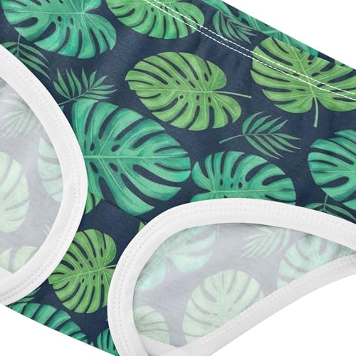 Vivid Green Leaves Black Panties Little Girl Toddler Girls Underwear Cotton Designer Kids Undies Briefs 2t4