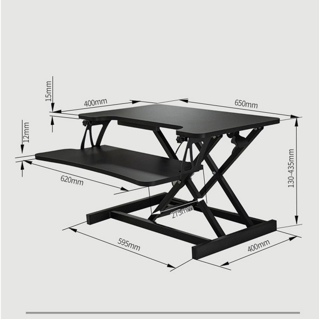 G-PACK PRO Convertitore Da Scrivania In Piedi - Regolabile In Altezza Fino A 52,1 Cm - Piano Largo 106,7 Cm Per Doppio Monitor - 22 Posizioni Ergonomiche