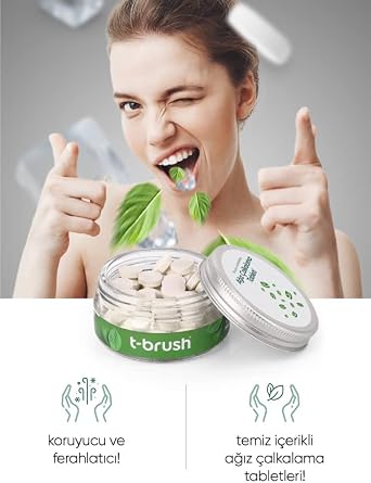 Koruyucu ve Ferahlatıcı Ağız Çalkalama Tableti - Florürsüz- Alkolsüz - Vegan - 75 tablet (Nane Florürsüz)