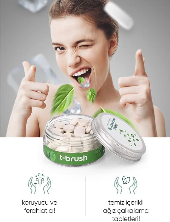 Koruyucu ve Ferahlatıcı Ağız Çalkalama Tableti - Florürsüz- Alkolsüz - Vegan - 75 tablet (Nane Florürsüz)