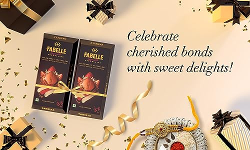 Image of Fabelle Strawberry Cheesecake - Chocolate Pack of 6, Large Luxury Chocolate Bars Centre-Filled Milk Chocolate Bar with Strawberry and Cheese Mousse, Premium Packaged Chocolate Box, 2 x 131g