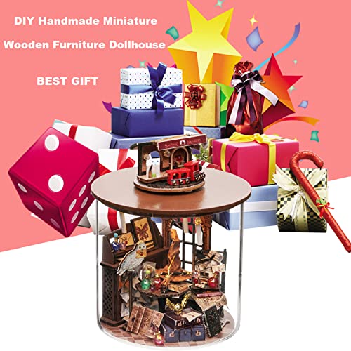 Roroom Diy Miniature And Furniture Dollhouse Kit,Mini 3D Wooden Doll House Craft Model With Dust Proof Cover And Led,Creative Room Idea For Valentine's Day Birthday Gift(Time Magic) #TOP5