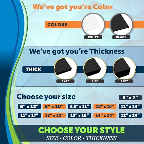 Image of Mega Format Expanded PVC Plastic Sheets - 12 inch X 24 inch White Rigid Sheet for Crafts, Signage, & Displays - Sintra, Celtec PVC Board - Waterproof for Outdoors Use - 1 /8 inch 3mm Thick - 1-Pack-White