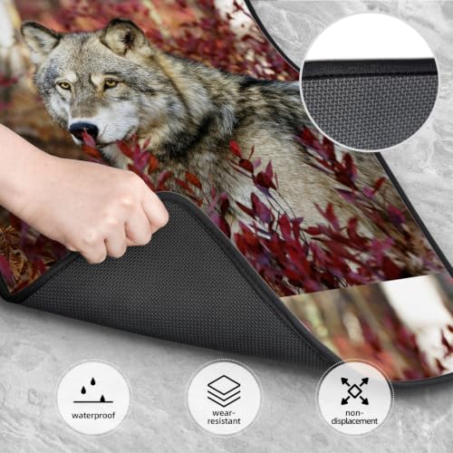 Alfombrillas para coche Lobo juego de 4 piezas de neopreno antideslizante 4