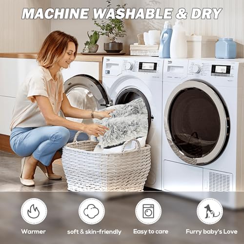 HaiTaoSy Hundehöhle, Kuschelhöhle für Kleine Hunde/Katzen, Warm und Weich, Flauschiges Hundebett mit Dach, Rutschfestes hundekörbchen Waschbar, (M) 60cm