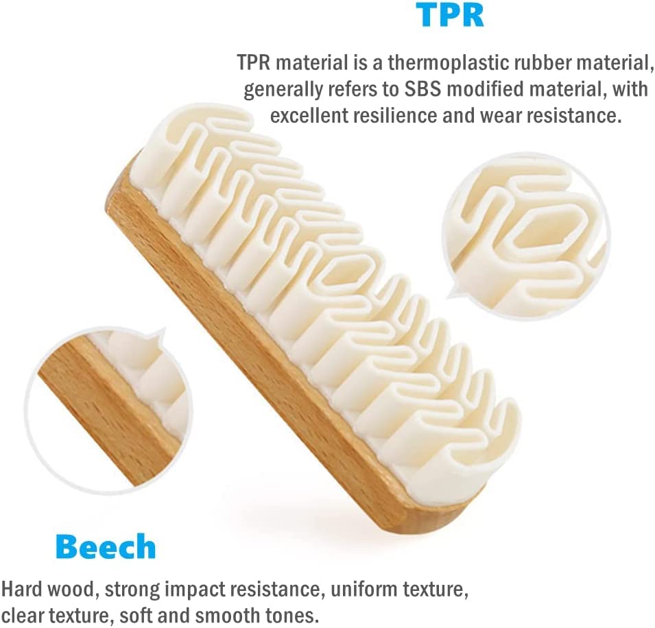 Image of Afrodite TPR Suede Shoe Cleaning Brush, Dry-Brushing for Dust Removal, Magic Silicone Wood Brush for Cleaning Suede /Nubuck /Leather Material of Shoes Bags and Clothes (1PC)