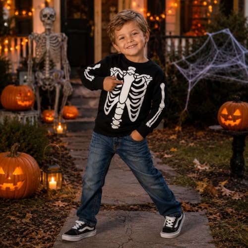 Image of Akyzic Toddler Boys Sweatshirts Cotton Crewneck Truck Shirt Dinosaur Long Sleeve Pullover Tops Tees 2-8T