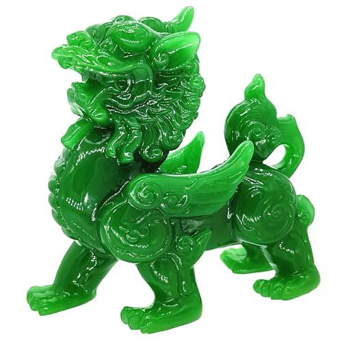 Figura Decorativa Feng Shui Pi Yao Verde Jade