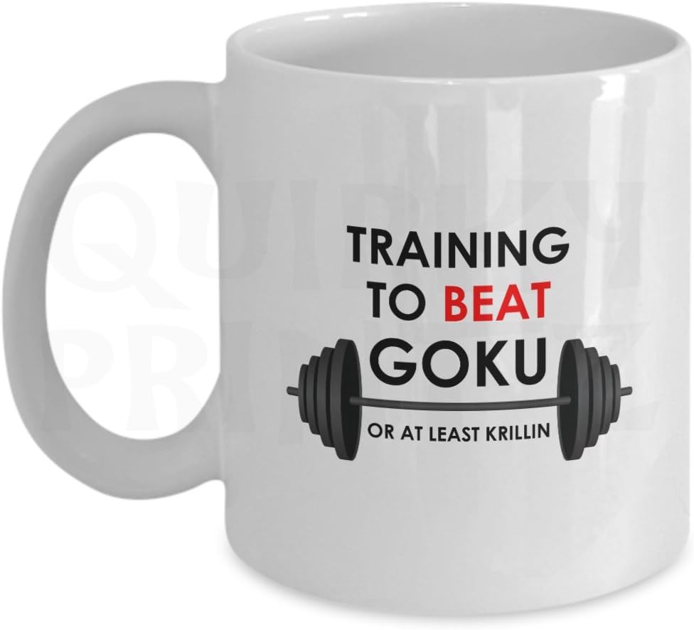 Novelty DBZ Dragonball Z Training to Beat Goku... Or At Least Krillin Gift Slogan Mug SK143