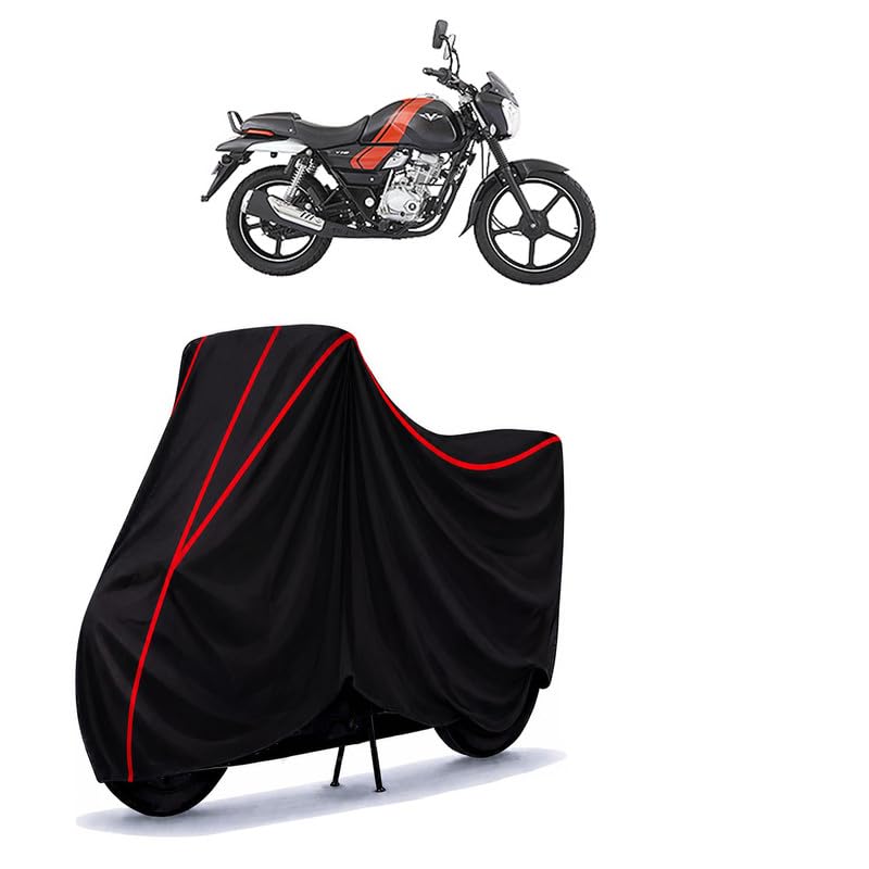 Image of Bajaj V12 Water Resistant Bike Cover for All Motorcycles & Rain | Heavy Duty Taffeta Fabric | UV Protection, Dustproof, Scratchproof | All Weather Two Wheeler Body Cover with Elastic Bottom