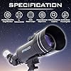 Stargazer Telescope for Adults And Beginners, 70mm Aperture 400mm Refractor Astronomy Telescope with Eyepieces, 3 x Barlow Lens, Adjustable Tripod, Carry Bag. Portable for Moon And Planets #3