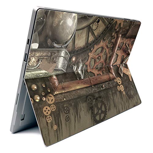 Image of MightySkins Carbon Fiber Skin for Microsoft Surface Pro 7 - Steam Punk Room | Textured Carbon Fiber Finish | Easy to Apply, Remove, and Change Styles | Made in The USA