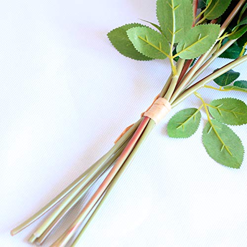 Tinsow Artificial Roses Flowers With 8 Heads For Flower Arrangement, Silk Latex Rose Bouquet For Home Decoration, Faux Roses For Valentine's Day Parties And Wedding Decoration (Red, 8) #TOP5