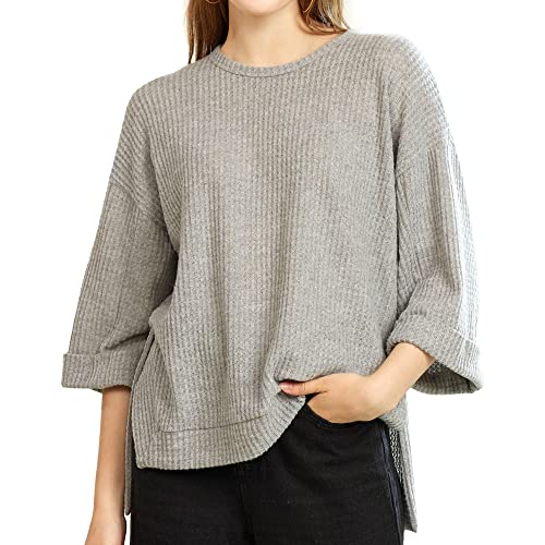 Image of noflik Comfy Oversized High Low Long Sleeves Tops for Women
