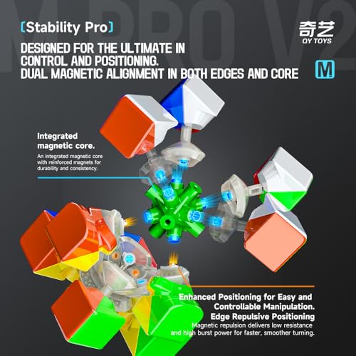 Image of Cubelelo QiYi M Pro v2 3x3 Magnetic Speedcube, Flagship Model for Stability