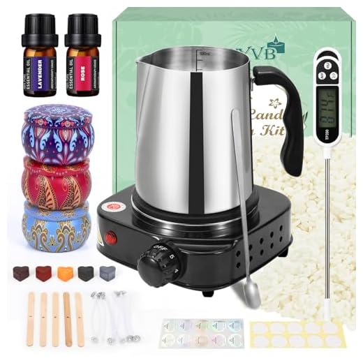 SAEUYVB Candle Making Kit,Candle Making Kit for Adults,Candle Making Supplies,Including Candle Melting Pot Candle Kit - DIY Starter Full Set Soy Candle Making Kit - Perfect Decoration for Family Life