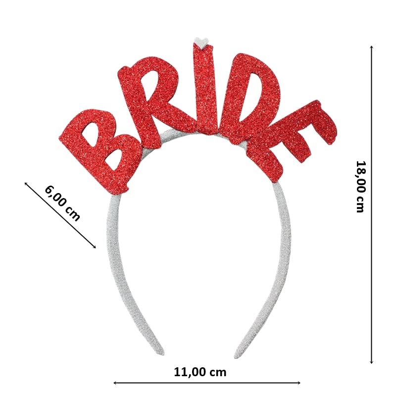 SüSLe Bebek ve Parti Bride Tüllü Taç - Kırmızı