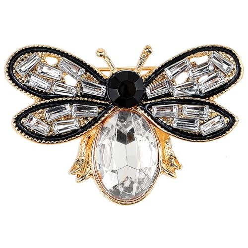 Image of Bee Brooch Pin, Honey Bee Rhinestone Pins Vintage Crystal Insect Themed Lapel Pins Stylish Accessories for Women Men Party Dating Daily