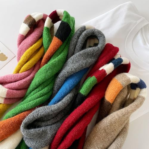 Stripe Scarf for Women Girls Colorful Long Skinny Winter Scarves Fashion Knitted Neck Scarf Neckerchief3