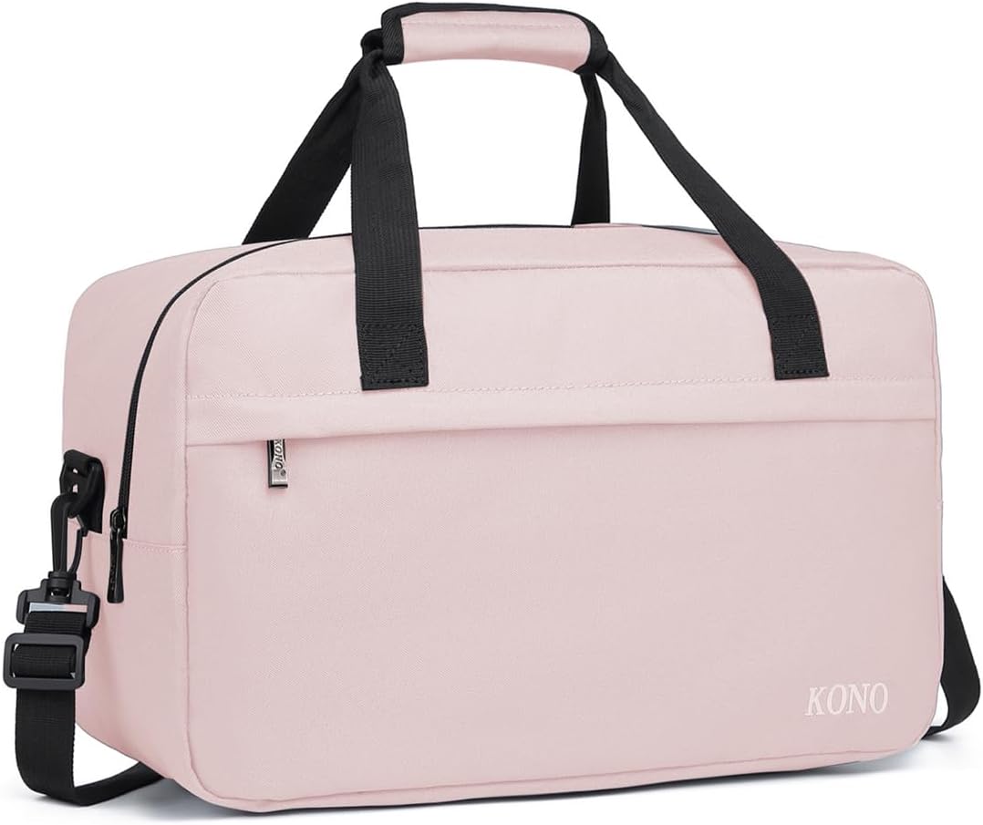 Kono Travel Duffel 20L Under Seat Carry-On Sports Tote Gym Weekender Overnight Bag - 15.75"x9.84"x7.87" Pink