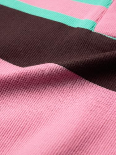 Image of The Souled Store Carnation Rib-Knit Polo Women and Girls Long Sleeve Collared Neck Multicolor Striped Slim Fit Cotton Blend Cropped Polos