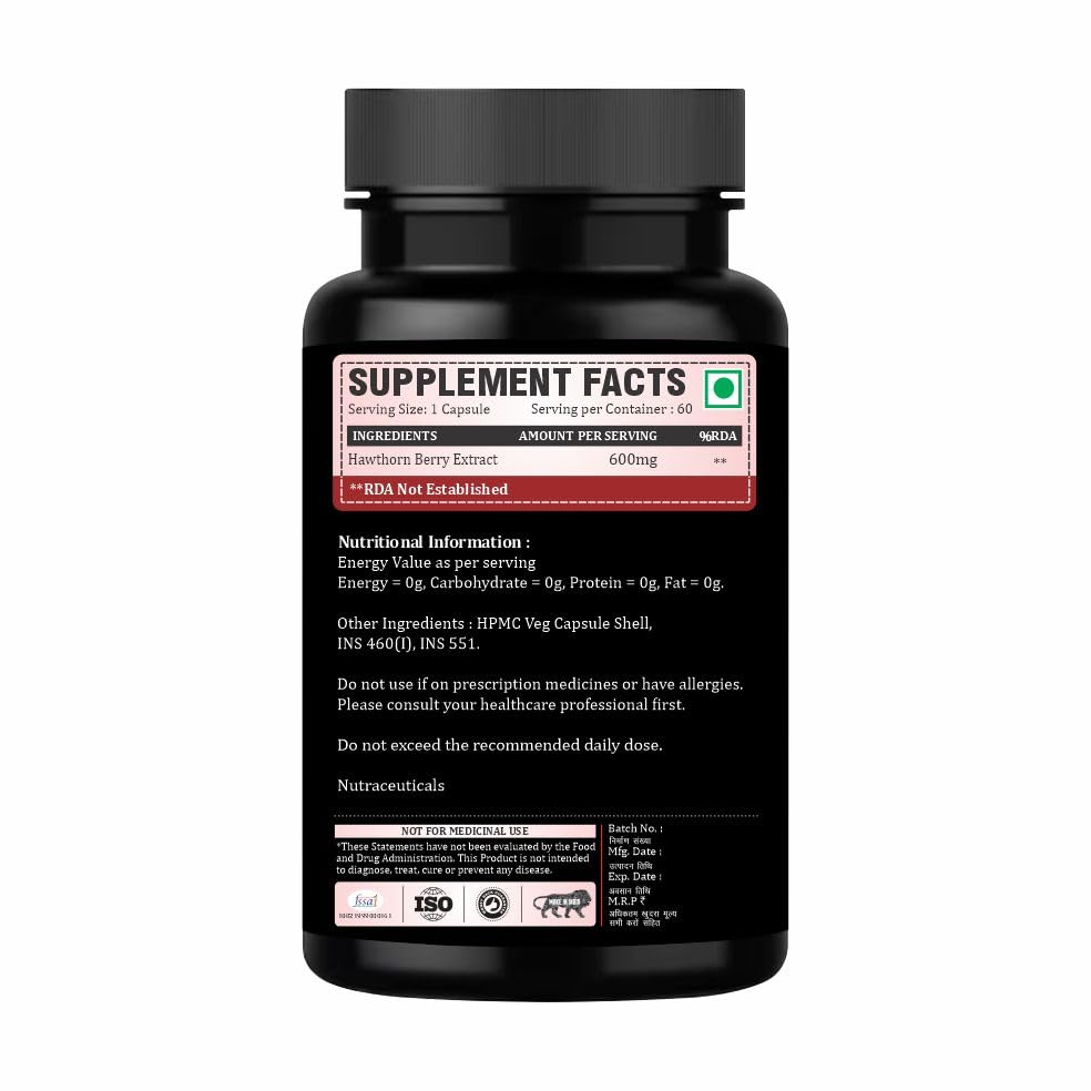 Adorreal Hawthorn Berry Supplement | High Potency Formula for Heart & Cardiovascular Support | 60 Capsules 1