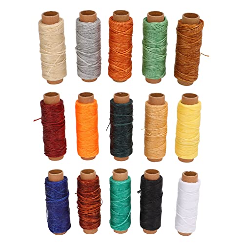 Hilo encerado para coser cuero, 15 colores, 50 m miniatura 1