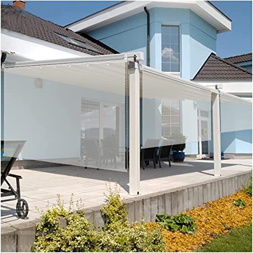 Persianas enrollables impermeables transparentes para exteriores, para patio, balcón y pérgola, cortinas fáciles de quitar a prueba de viento y polvo para cenador y terraza