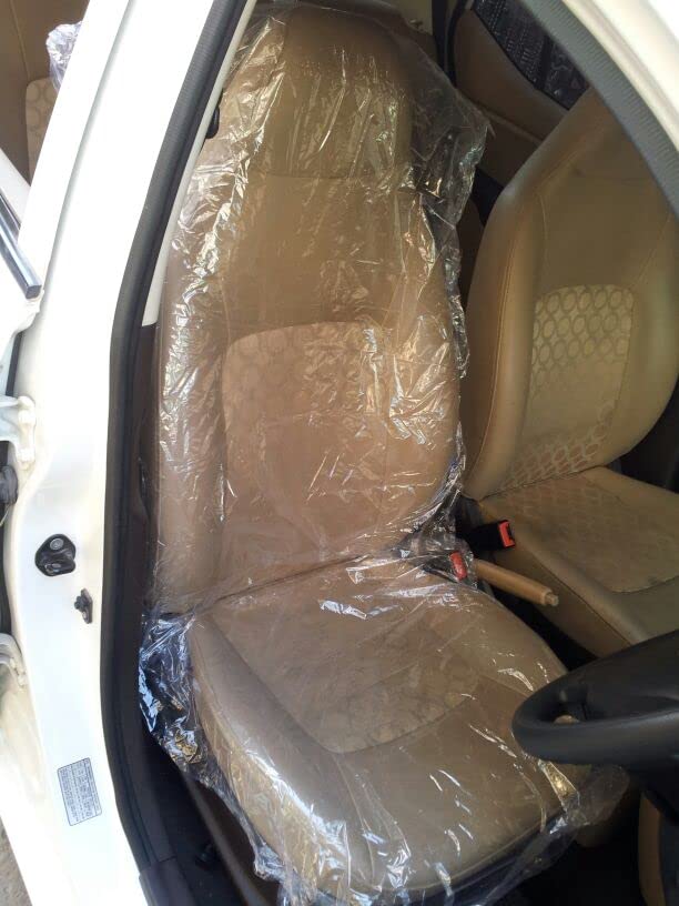 Disposable Polythene Car Seat Cover Set (1 Seat, 1 Gear, 1 Steering Cover) Universal 50pcs
