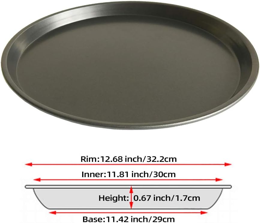 Carbon Steel Non-stick Pizza Pan Round Oven Tray Homemade Pizza Baking Sheet (12 inch) - Image 3