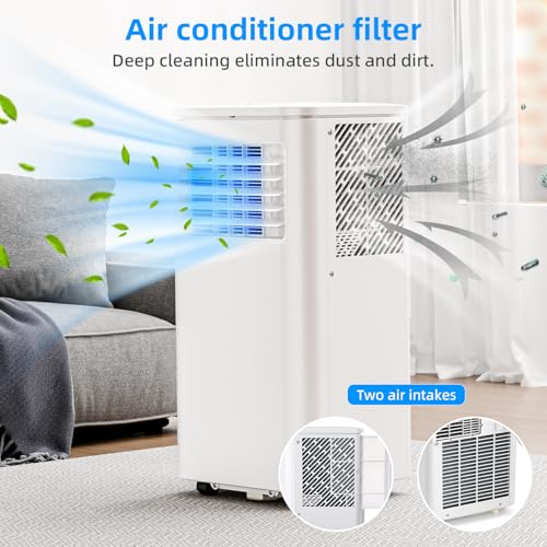 Antarctic Star 8000 BTU Portable Air Conditioner, 4-in-1 AC Unit with Cooling, Dehumidifier & Fan Modes, Sleep Mode, 24H Timer & Remote Control, Moving Wheels & Window Installation Kit - Image 5