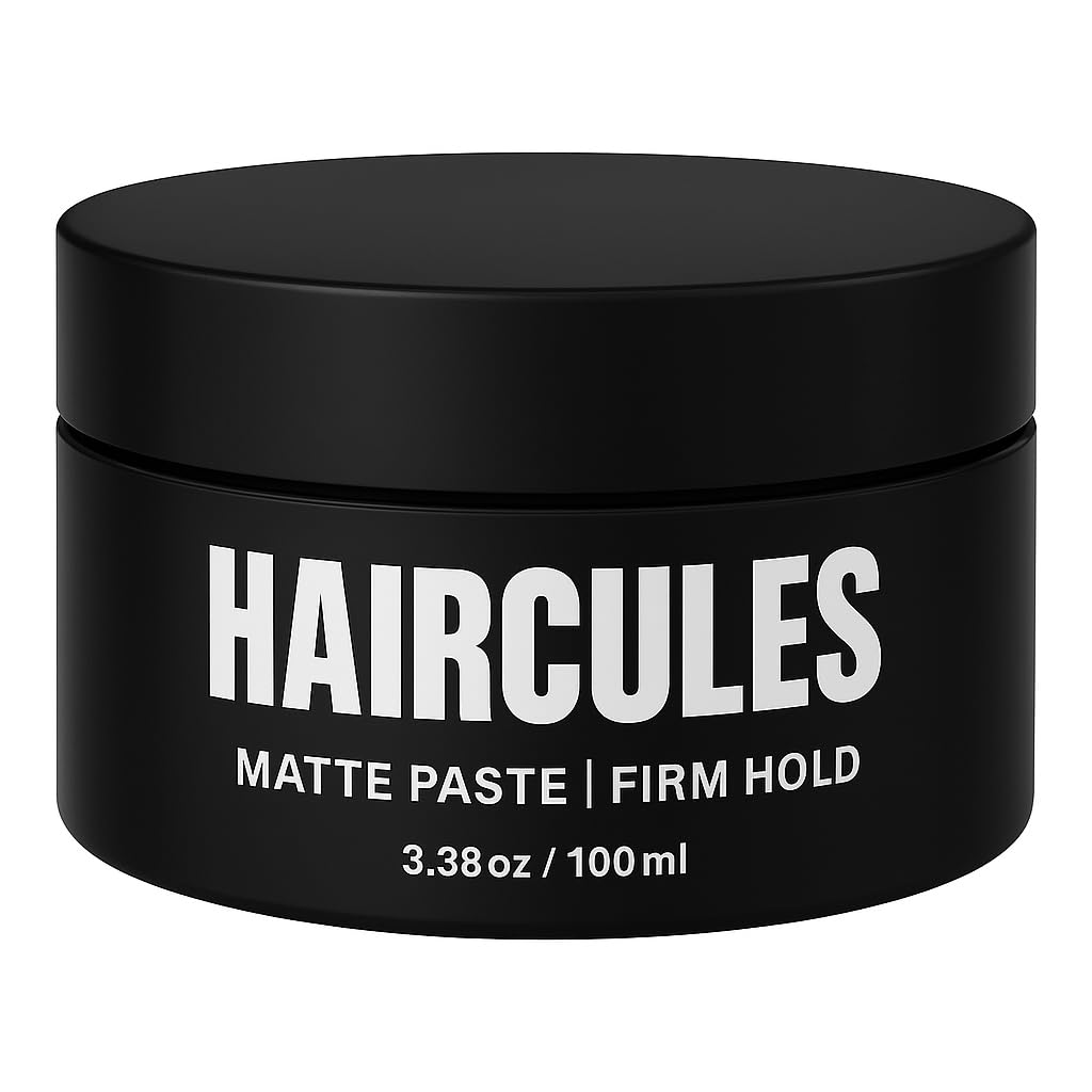 Haircules Matte Hair Paste - Strong Hold, No Shine, Long-Lasting Definition & Texture, Non-Greasy Styling Clay for Men, No Flakes, Works on All Hair Types, Keeps your Hair Healthy