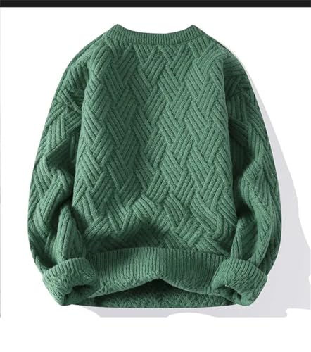 Men Plaid Pullover Sweater Crew Neck Knit Casual Thick Weave Textured Sweaters Jumper2