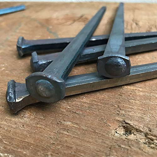 Clavos de cabeza redonda en rosa de acero cuadrado comunes de 7 pulgadas - Picos para estructura de madera histórica (10 clavos) miniatura 4