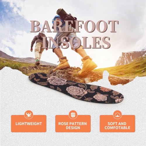 Image of Barefoot Insoles for Women Sockless Anti Odor Thin Insert Size 9-13 | Breathable,Comfort Sockless Shoe Liner,No Show Socks,Machine Washable,Moisture Control,Cute,Everyday Insoles,Floral Print