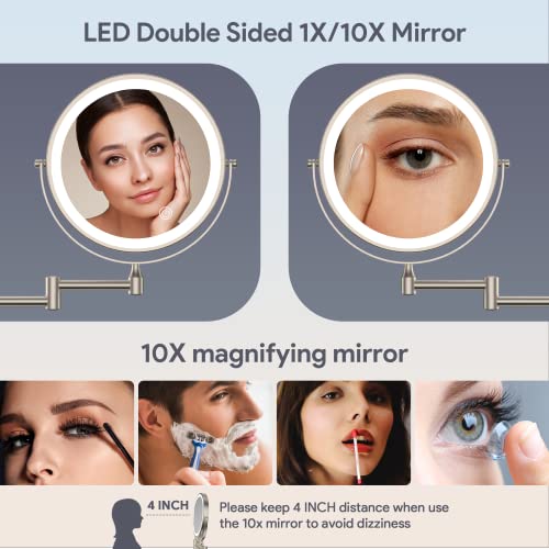 Rocollos Rechargeable Wall Mounted Lighted Makeup Mirror thumb #3