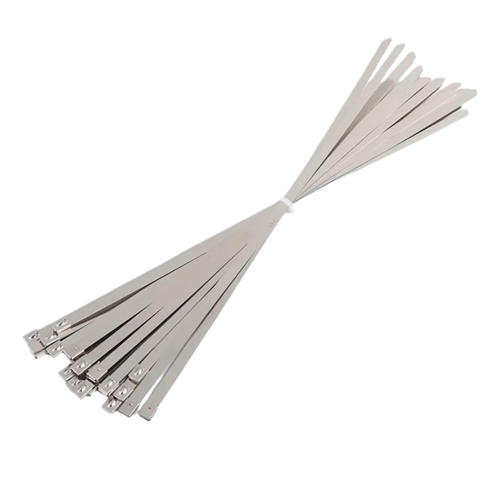 Efrjuwi 20Pcs 4.6Mm Stainless Steel Metal Cable Ties Exhaust Wrap Coated Locking Metal Zip-Exhaust Multifunctional Locking Cable Ties 4.6(,4.6X150mm)