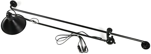 Miniatura 5 de Lámpara de pared con brazo oscilante industrial vintage, ajustable, negro, lámpara de pared montada en la pared, lámpara de lectura para interior