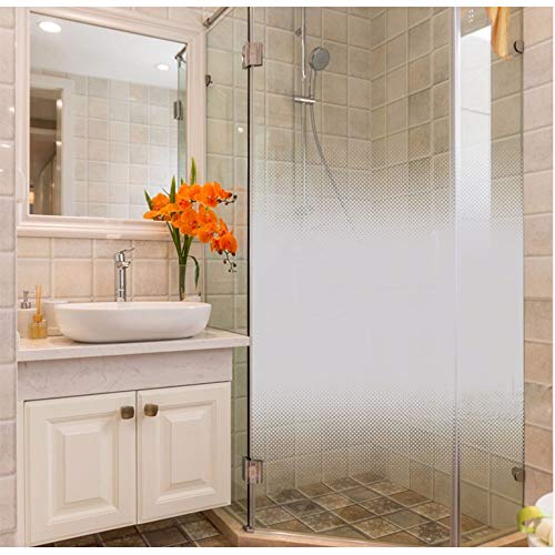 Hohofilm JBS-02-152CM200CM@#18 5Ft By 6.5Ft Roll Two-Way Gradient Window Film Semi-Privacy White Dot Door Glass Decoration Tint Stickers thumb #4