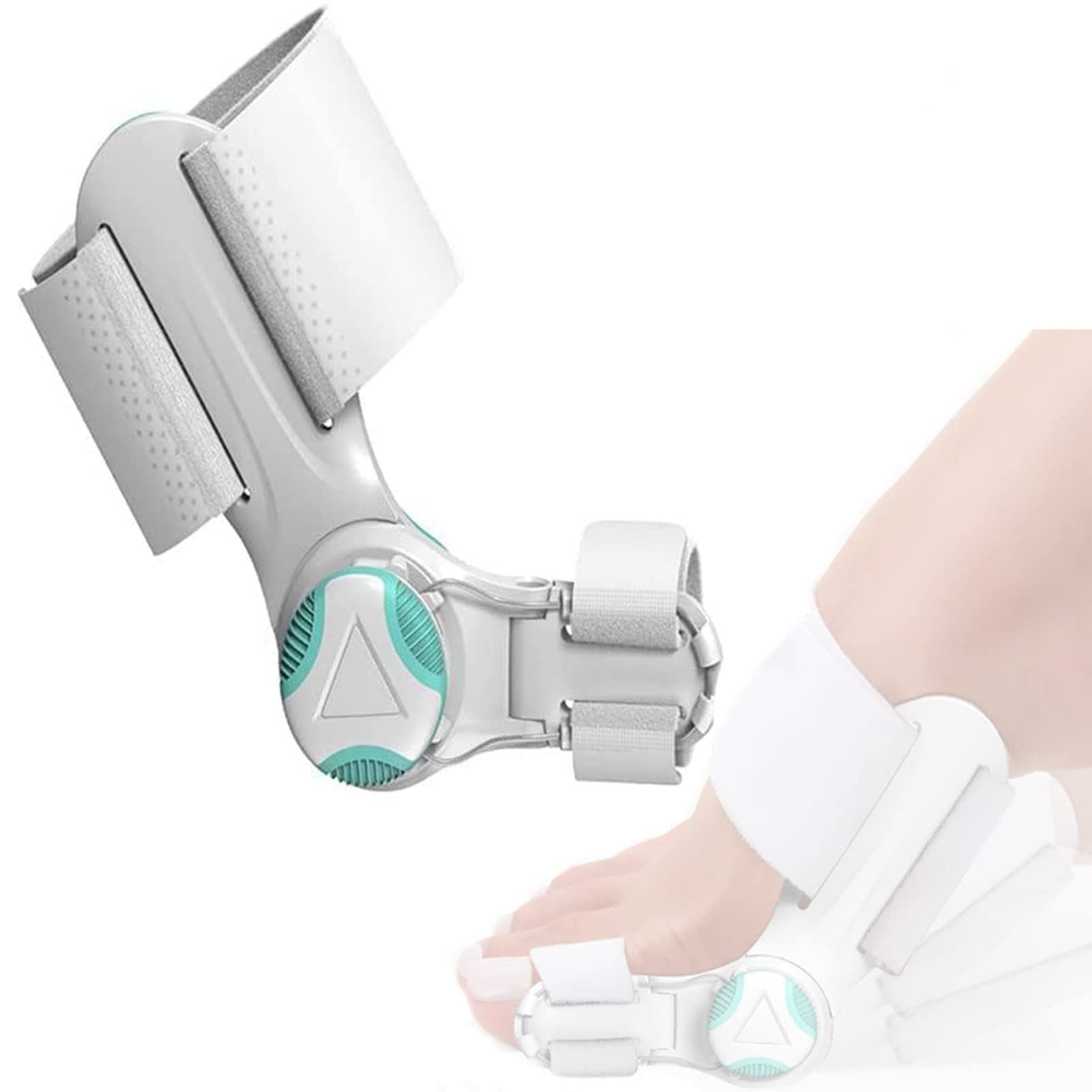 Orthopädische Schiene zur Linderung von Ballenzehen, Großzehenorthese für Hallux Valgus, verstellbare Ballenschiene mit Silikon-Innenpolster, Unterstützung bei Tag und Nacht