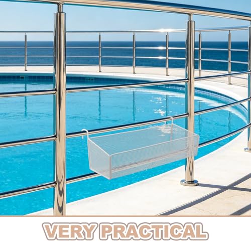 Panier suspendu métal ajouré pour piscine et rangement extérieur
