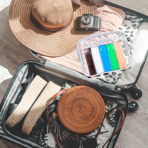 3.4 oz Travel Bottles for Toiletries, Travel Size Containers Refillable, Leak Proof Squeeze Bottles with Flip Cap, Small Plastic Squeeze Bottle with Toiletry Bag (5-Pack)3