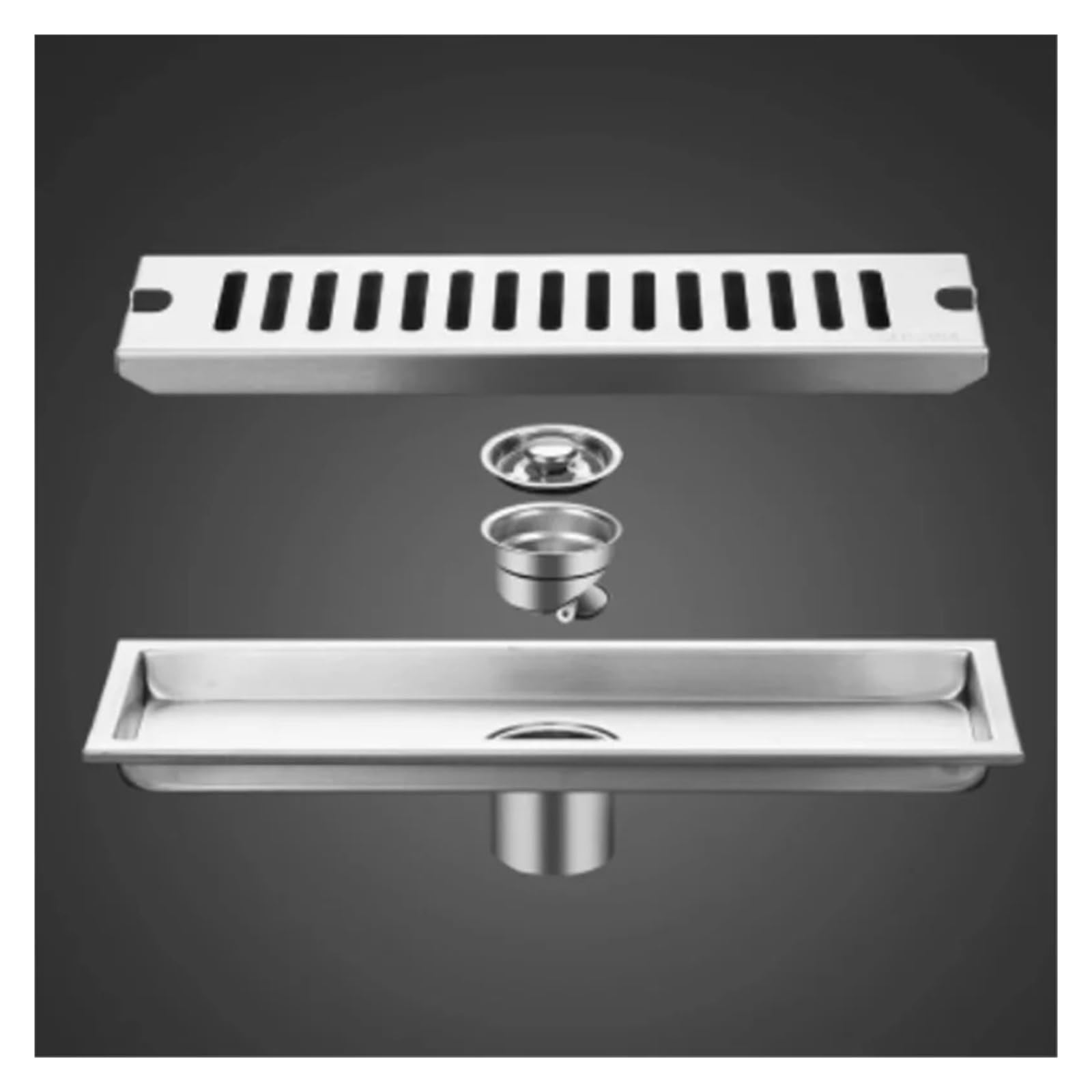 2060 cm in acciaio inox lineare scarico doccia scarico laterale bagno e cucina pavimento striscia estesa per vialetto e vasca da bagno 20 cm soluzione di drenaggio argento