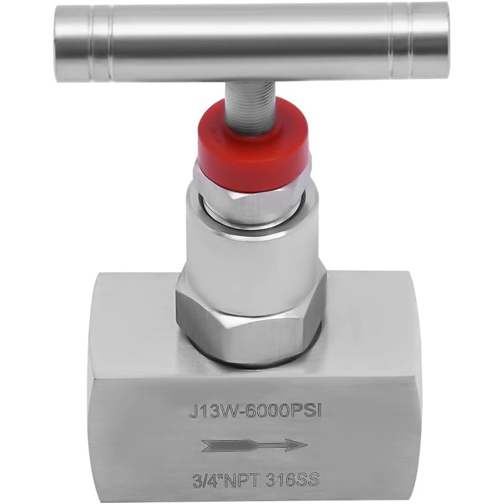 Válvula de aguja recta de acero inoxidable 316, 2 puertos, conexión hembra NPT, control de flujo hidráulico industrial de 6000 PSI para transmisión de agua, gas, aceite