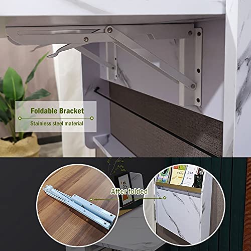 Bureau mural pliable compact pour petits espaces en bois - 7