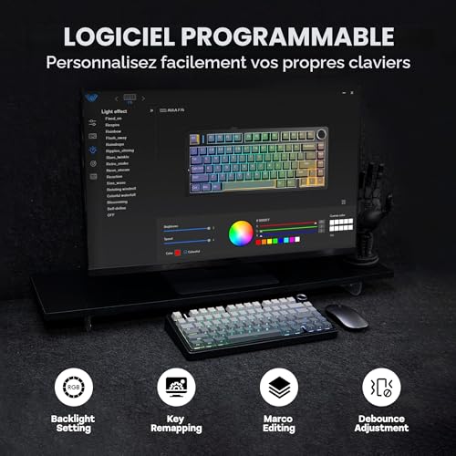 Clavier gamer custom Aula F75 PRO Bluetooth et USB-C structure Gasket - 5