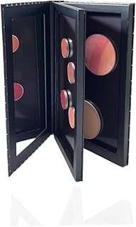 Double Layer Book Shape Empty Magnetic Eyeshadow Makeup Palette with Mirror and 20pcs Adhesive Stickers, Sliver Stars Cover, Fits Standard and Deep Pans (Not Included Eyeshadows)