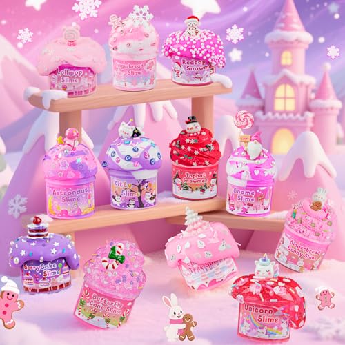 Image of Advent Calendar 2025, Pink Slime Kids, Different Butter Cloud Slime kit for Girls Ages 8-12, for Kids Party Favors Goodie Bag Stuffers, 4 5 6 7 8 9 10 Year Old Girl Birthday Gift Cute Stuff